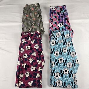 LuLaRoe Disney Leggings Bundle of 4 One Size Minnie Mickey Mouse OS